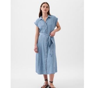 GAP XSP Denim Button-Up Dress